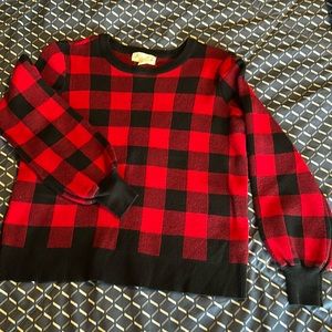 New without tags black red checked sweater.